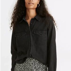 Madewell Black Denim Button Up for Women